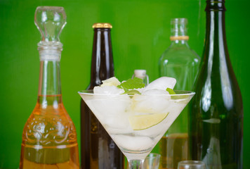 Drink with lime and mint