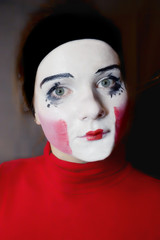 Portrait of  sad mime