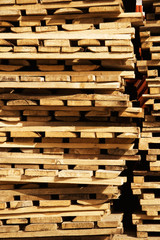 Warehouse of wooden boards