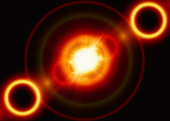 Abstract background with fiery rings