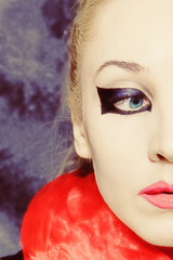 face of beautiful young woman
