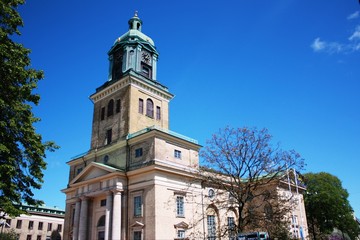 Cathedral of Gothenburg under blue sky