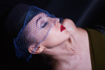 Portrait of beautiful young women in veils
