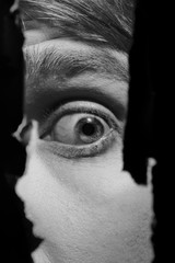 Scary eyes of a man