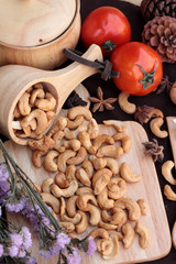 Roasted cashews nuts with natura