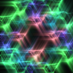 Abstract background with multi-coloured stars on the black