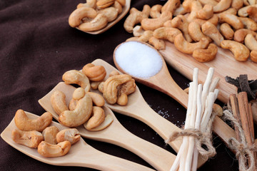 Roasted cashews nuts with natura
