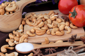 Roasted cashews nuts with natura