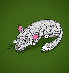 Illustration of a stylized animal on a green background