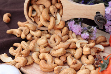 Roasted cashews nuts with natura