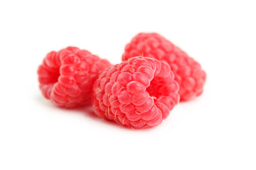 Red raspberry isolated on a white