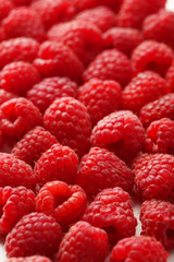 Red raspberry background, close up