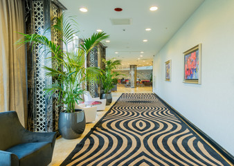 Fototapeta premium Hotel lobby with modern design