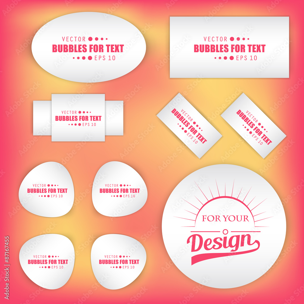 Poster abstract creative concept vector empty speech bubbles set. for
