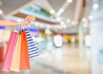 Naklejka premium Credit Card, Shopping Bag, Shopping.