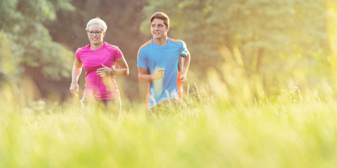 Two young Runners in Summer