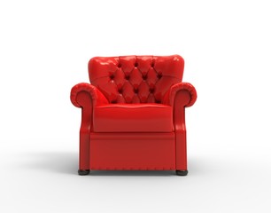 Luxury vintage red armchair on white background And Isolated V02