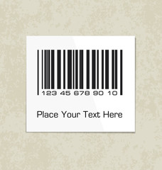 Bar code label on a packing paper. Vector illustration for your