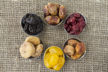 Abstract view of the dried fruit