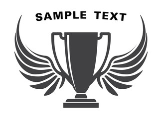 Design with cup, wings and space for text