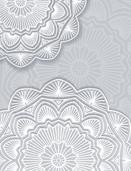 Abstract vector lace design with decorative mandala and copyspac