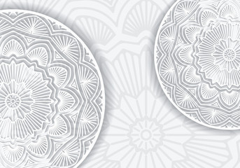 Abstract vector lace design with decorative mandala and copyspac