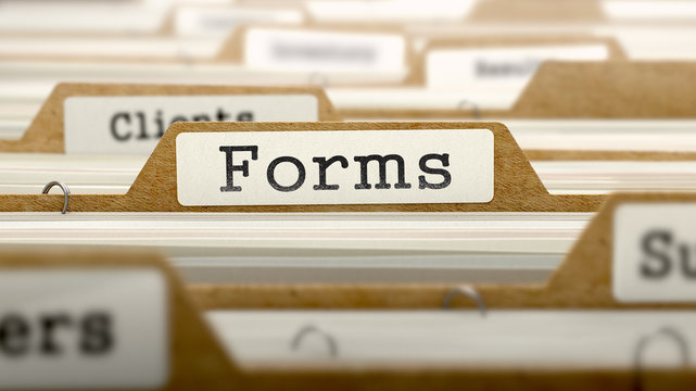 Forms Concept with Word on Folder.