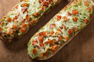 Baguettes with pesto