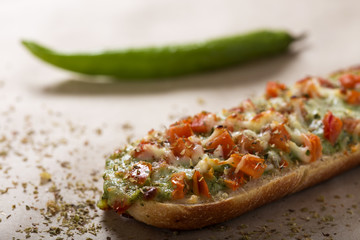 Baguette with pesto
