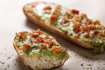 Baguettes with pesto