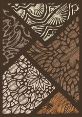 Decor from pieces of colored lace decorative elements - mandala