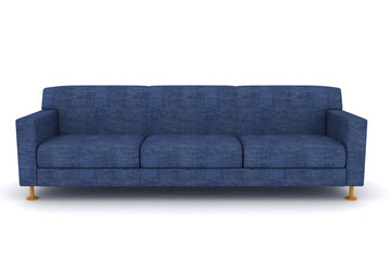 blue sofa isolated.