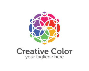 Business corporate Spectrum color logo design template. Simple a
