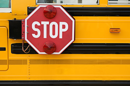 School Bus: Stop Sign on Side of Bus