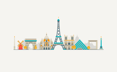 Paris abstract skyline - obrazy, fototapety, plakaty