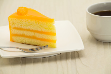 Orange cake and coffe