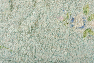 Close up of old kitchen terry towel surface pattern