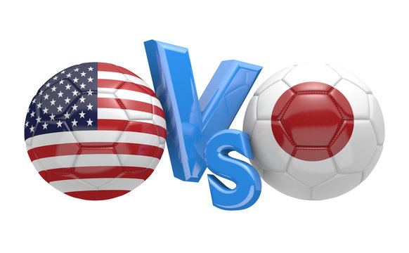 Soccer versus match between national teams United States and Japan