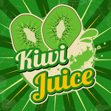 Kiwi juice retro poster