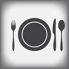 plate, knife, fork, spoon