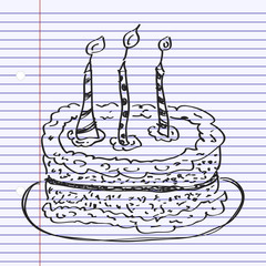 Simple doodle of a cake
