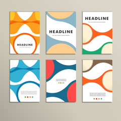 Set of covers with vector abstract figures
