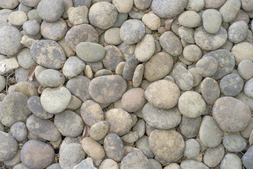 Mixed river stone texture and background