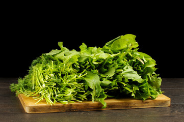 Green leaf vegetables raw vegetarian food