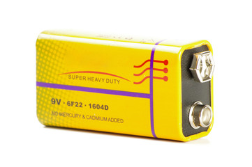 9V 1604D battery isolated on the white background
