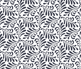 Floral seamless pattern background. Ornament with stylized leave