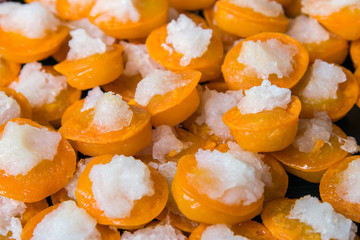 Close up of traditional thai desserts