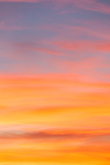 Clear orange and blue sunset sky