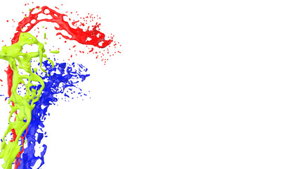 colored paint splashes