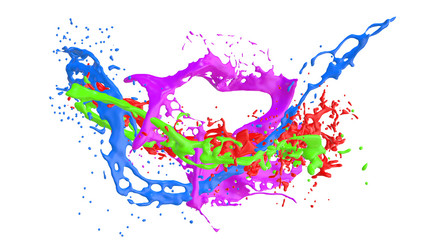 colored paint splashes